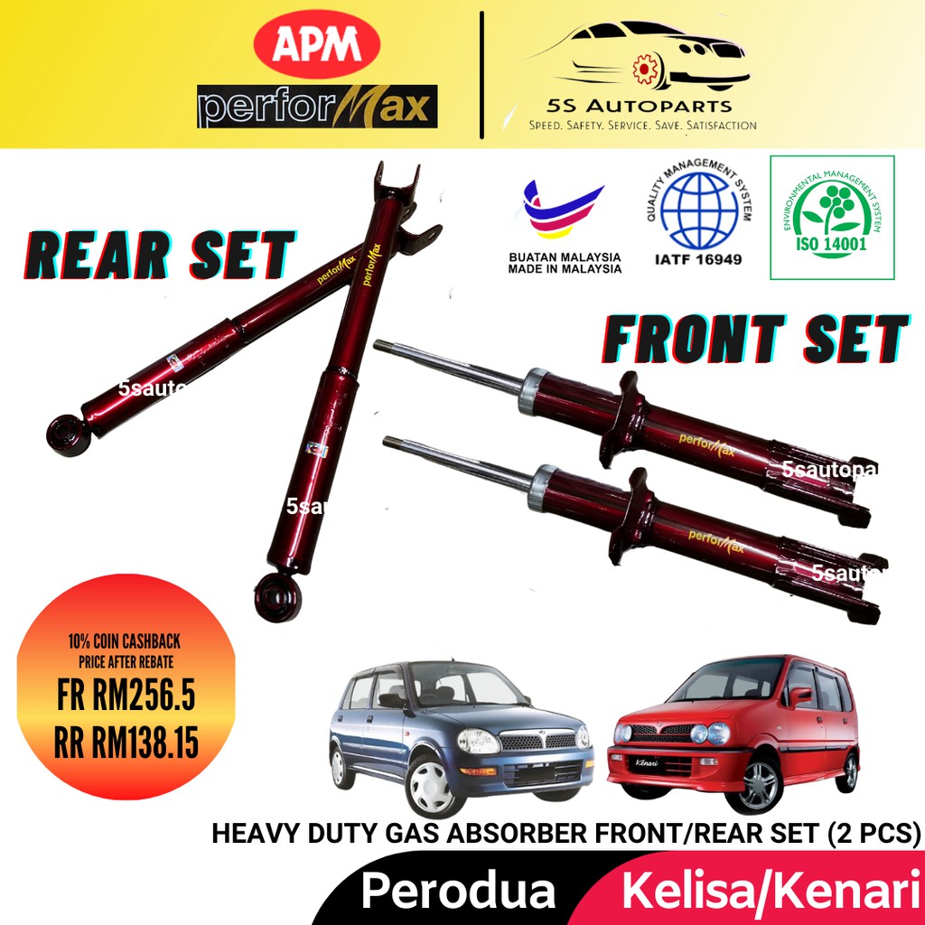 Apm Performax Kelisa Kenari Heavy Duty Sport Absorber Front Rear Set Shopee Malaysia