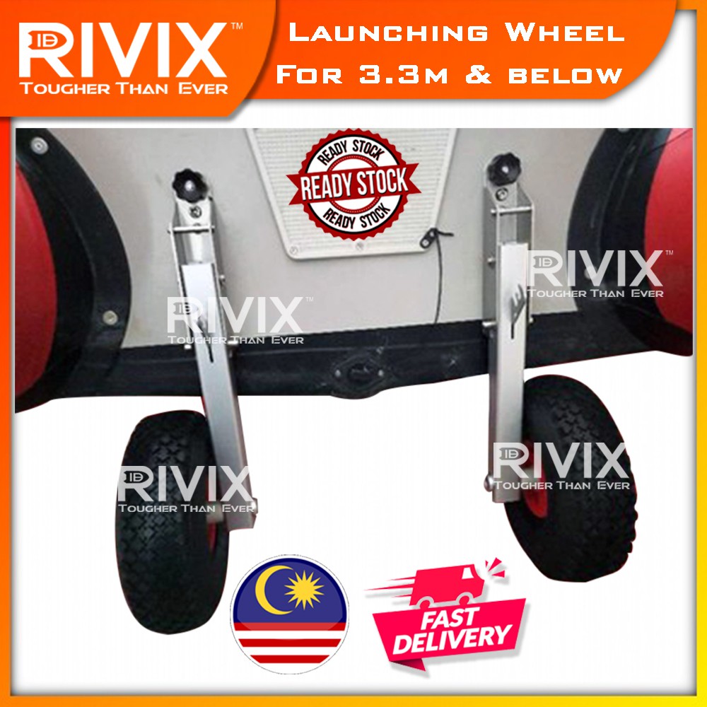 shopee: Ready Stock Launching Wheel for inflatable boat Tyre Roda Tarik Boat angin Kuat Tahan Lasak Tebal Aluminium RIVIX HIDER (0:0:Option:Normal < 3.3m boat;:::)