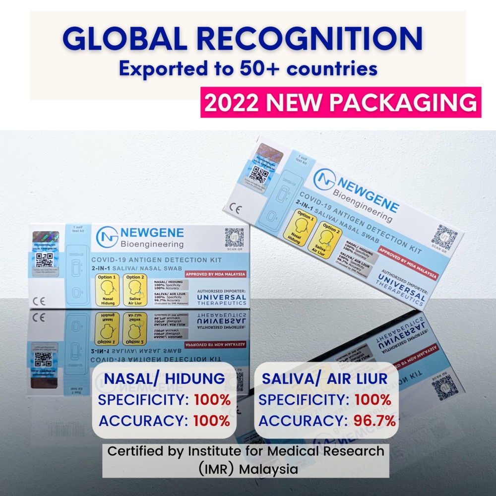 COVID19 HOME SELF TEST KIT NEWGENE 2 IN 1 (1 FULL BOX 25 UNITS) Universal Therapeutics