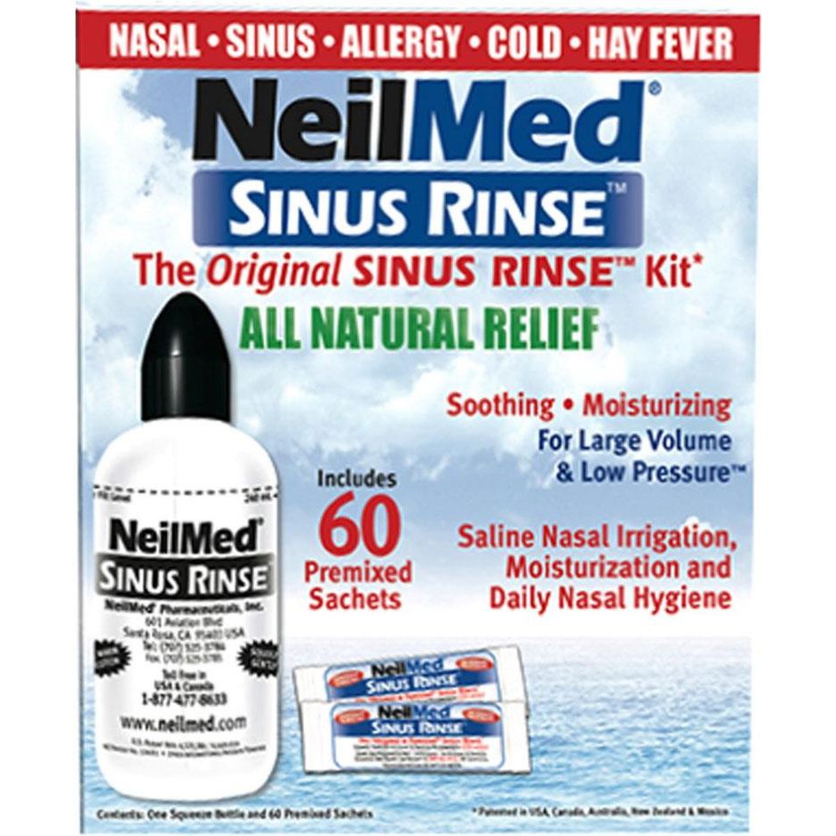 Neilmed Sinus Rinse Nasal Wash Starter Kit 60 Premixed Sachets