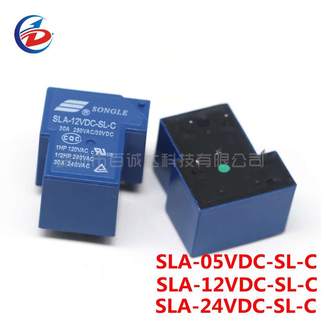 10PCS Blue SLA-05VDC-SL-C 6 Pins SONGLE Power Relay 5V DC SPST 30A T90 6-PIN PCB 