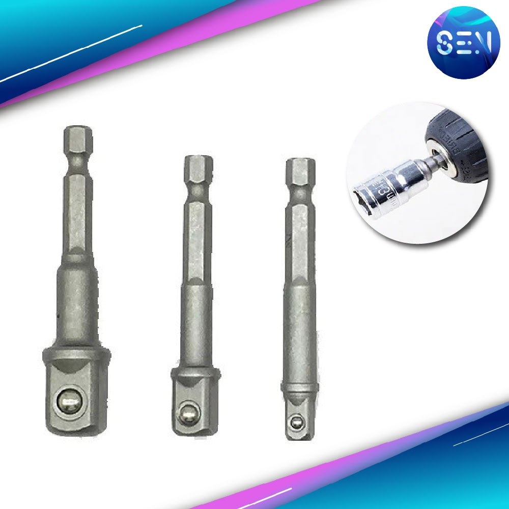 Drill Connector Per Block Amount 3 Pieces (1/2 " 3/8" 1/4 ") Set Of