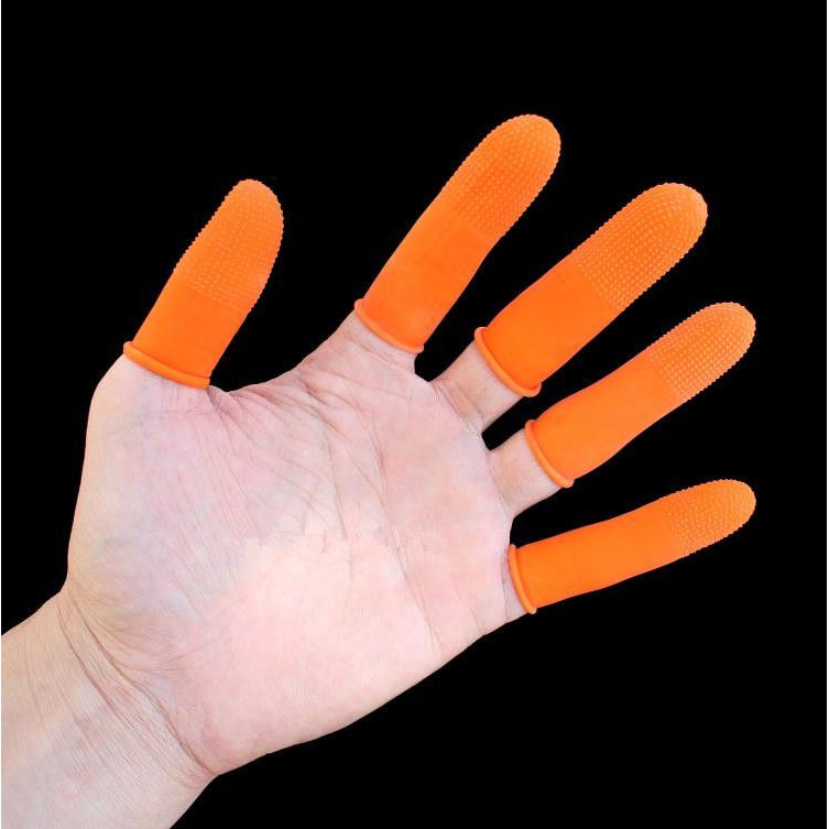 Rubber Antislip FingerCot Gloves Waterproof Latex Fingertips