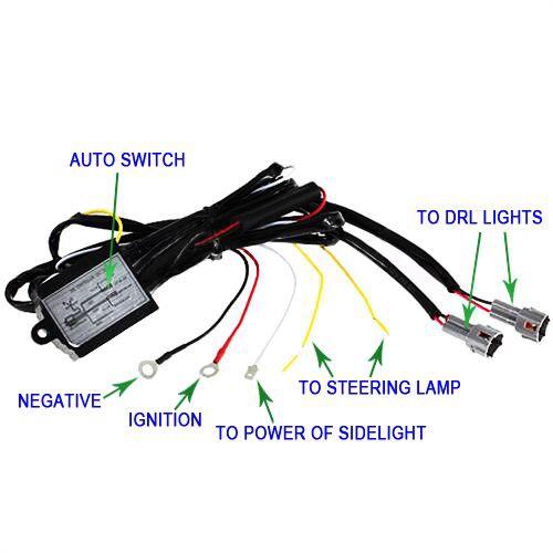 DRL LED Daytime Running Light Relay Harness Auto Car Control On/Off Switch NEW 