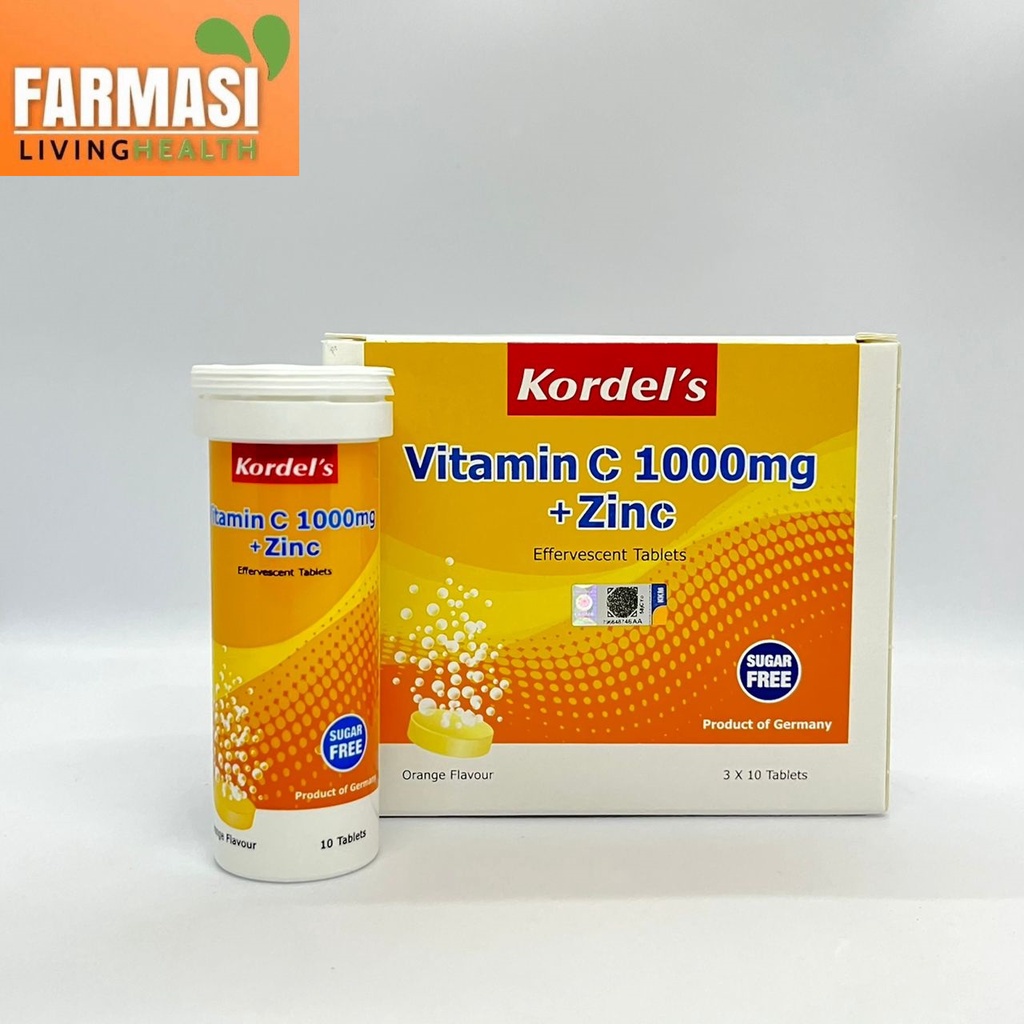 KORDEL'S VITAMIN C 1000MG + ZINC ORANGE FLAVOUR (30 EFFERVESCENT