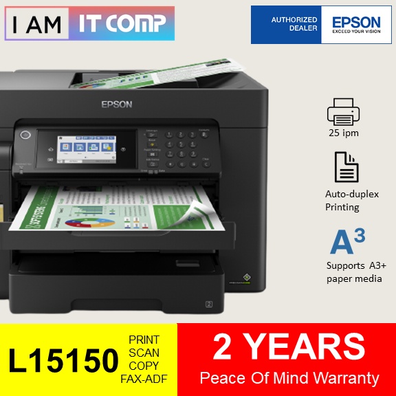 Epson Ecotank L15150 A3 Colour Wi Fi Duplex All In One Print Scan Copy Fax Adf Ink 4138