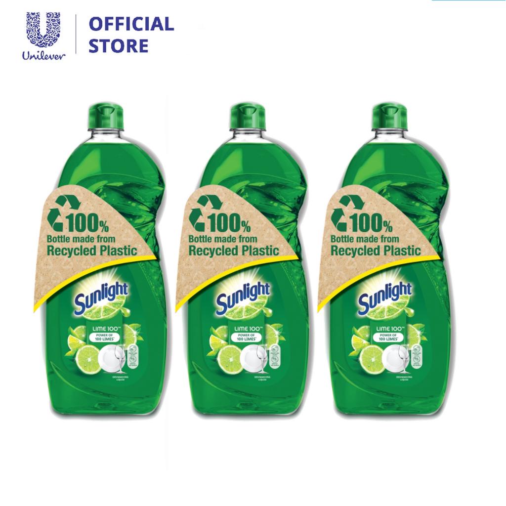 [Bundle of 3] Sunlight Dishwash Liquid Lime 800ml