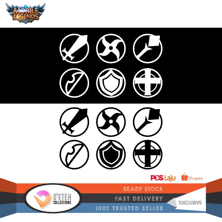 1 Set Mobile Legend Heroes Role Symbol Vinyl Sticker Shopee Malaysia