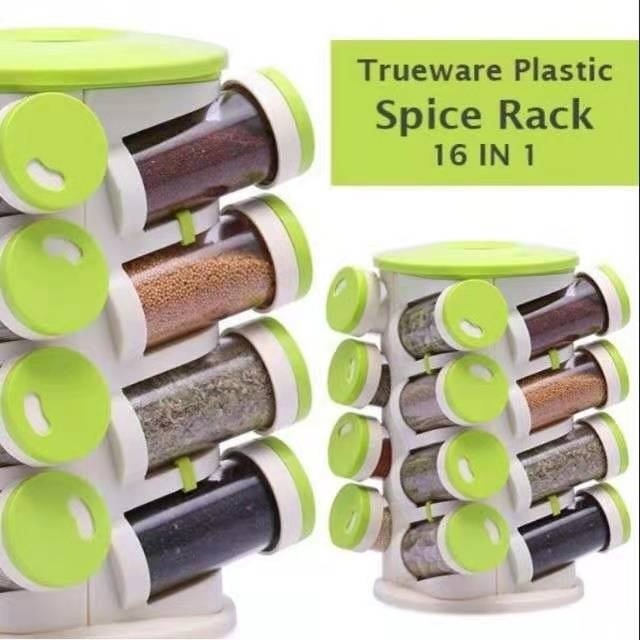 🎁KL STORE✨  16 IN 1 TRUEWARE Spiral Spice Rack Spices Jar Bottle