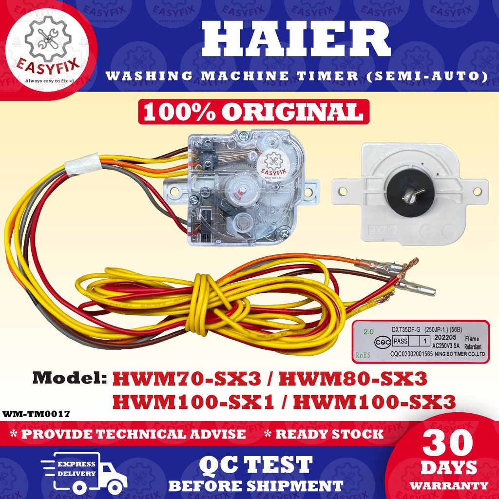 (100% ORIGINAL) HWM70-SX3 / HWM80-SX3 / HWM100-SX1 / HWM100-SX3 HAIER WASH TIMER DXT35DF-G WASHING MACHINE SEMI-AUTO