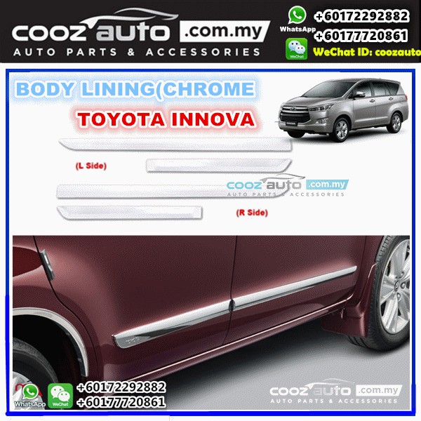 Toyota Innova 2016 2017 Side Doors Cladding Molding Trim Guard