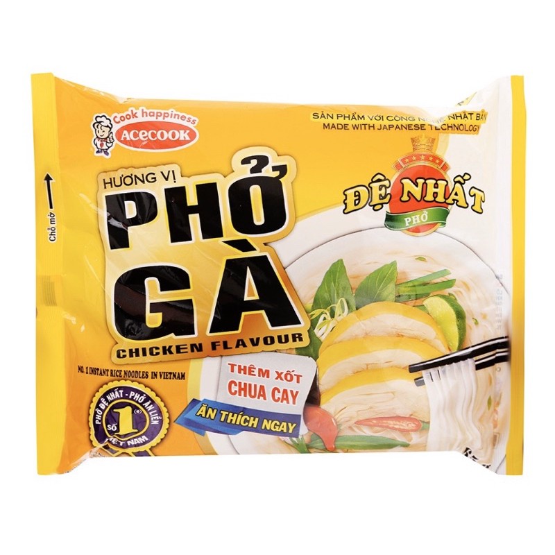 1 Box*30pack VIETNAM DE NHAT Instant Flat Rice Noodle/ Pho Ga De Nhat