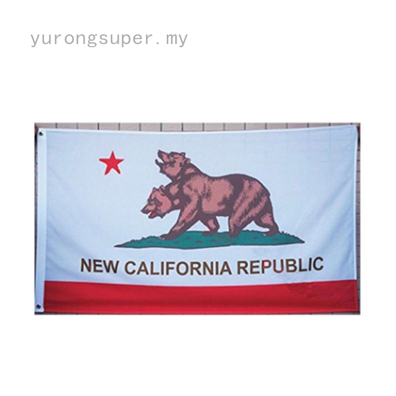 3x5 Ft New California Republic Flag Fallout Two Headed Bear Pub Bar Party Flag Shopee Malaysia
