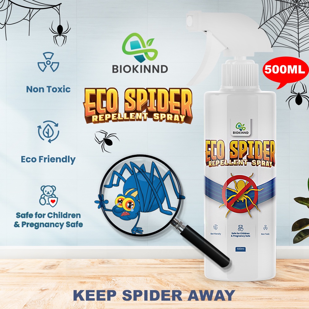 BIOKINND Eco Spider Repellent Water Based Spray (500ml) Penghalau Labah-labah SAFE TO USE Natural Plant-Based Extracts