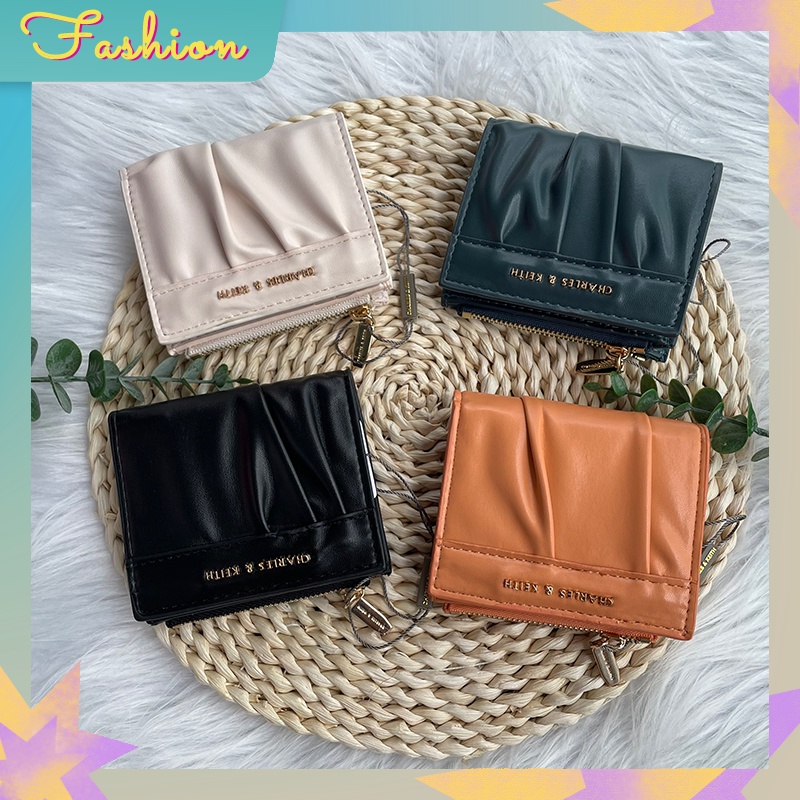 CHARLES&KEITH21 Autumn CK6-10840324 Folded Face Mini Card Case Wallet Small Bag Women