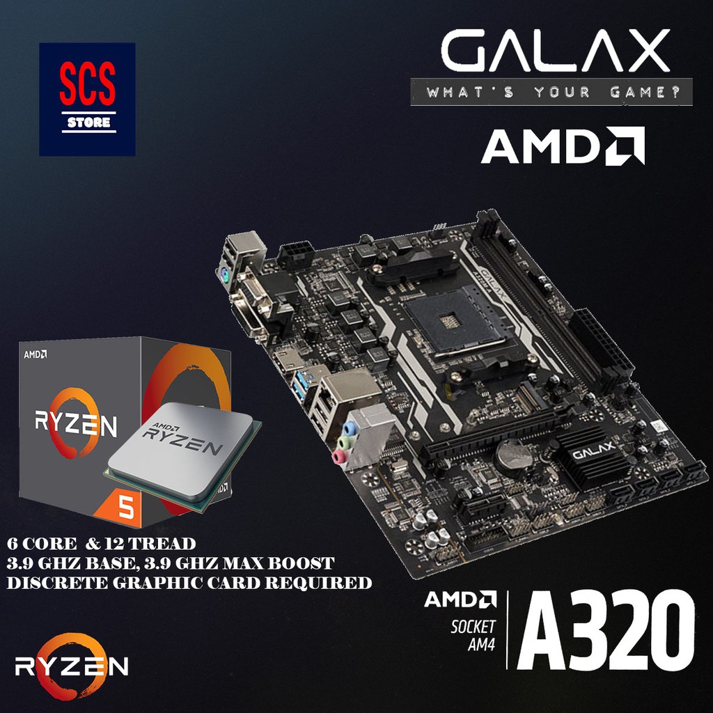 Amd Ryzen 5 2600 3 4ghz Processor Galax A320m Am4 Motherboard Shopee Malaysia