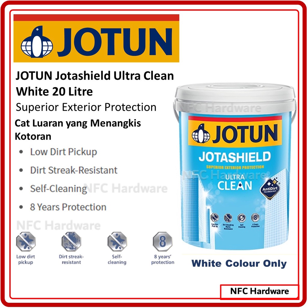 Jotun Jotashield Ultra Clean White 20 Litre Cat Dinding Luaran Shopee Malaysia 6031