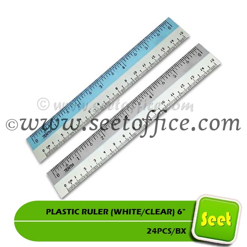 Plastic Ruler 6' (White/Clear) | Shopee Malaysia