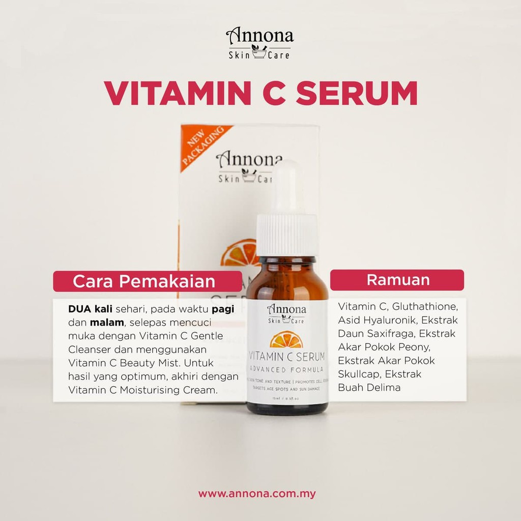 Serum Muka 5ml 15ml Vitamin C Serum Annona Skincare Series Vcs Scar Jerawat Jeragat Wrinkle Basic Skincare Set Shopee Malaysia