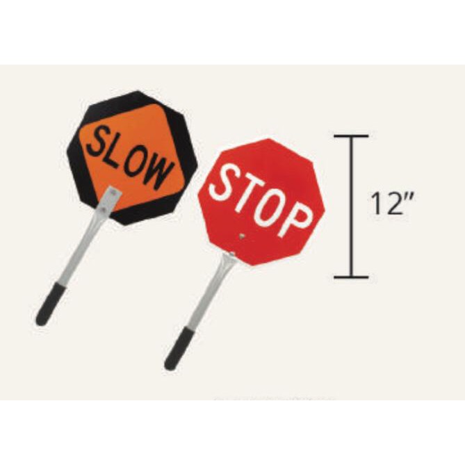 REFLECTIVE HANDHOLD TRAFFIC SIGN - STOP/SLOW