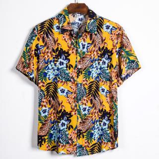Lelaki Baju Hawaii Fesyen Cetakan Bunga Baju Batik Baju Big Size Shirt ...