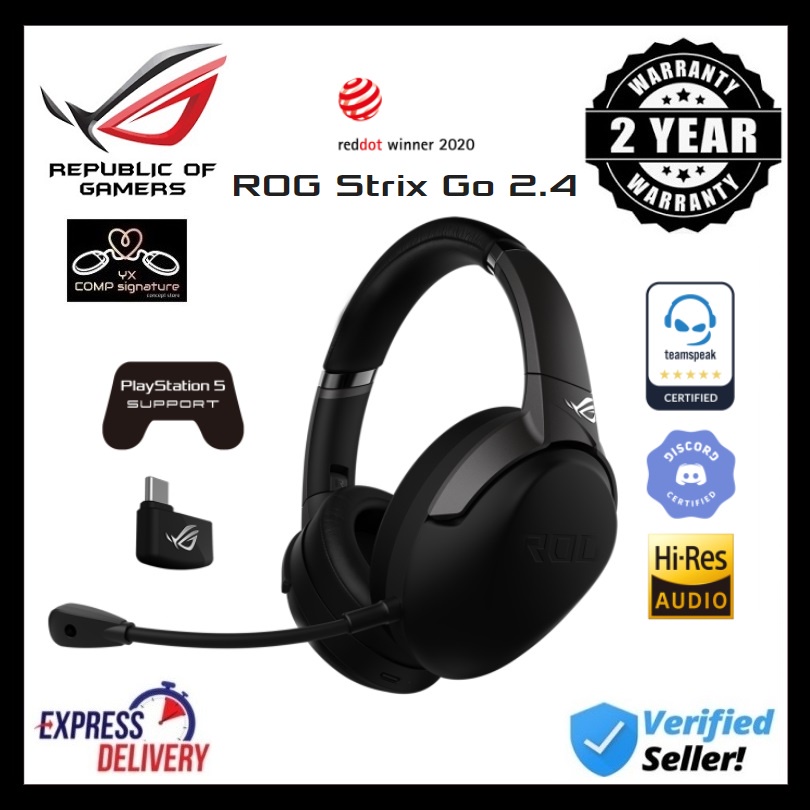 Asus ROG Strix Go 2.4 USB-C Wireless Gaming Headset For PC/Nintendo ...
