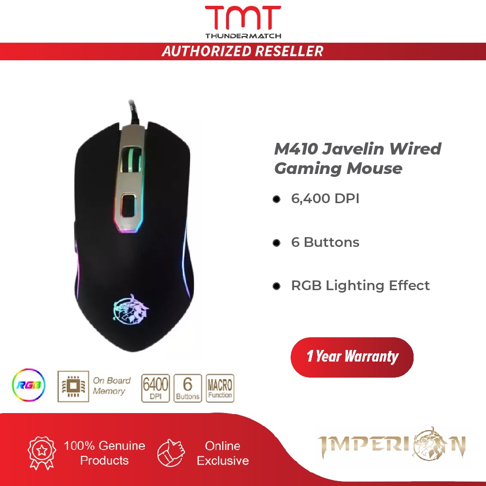 Imperion M410 Javelin / M420 Crossbow RGB Gaming Mouse Onboard