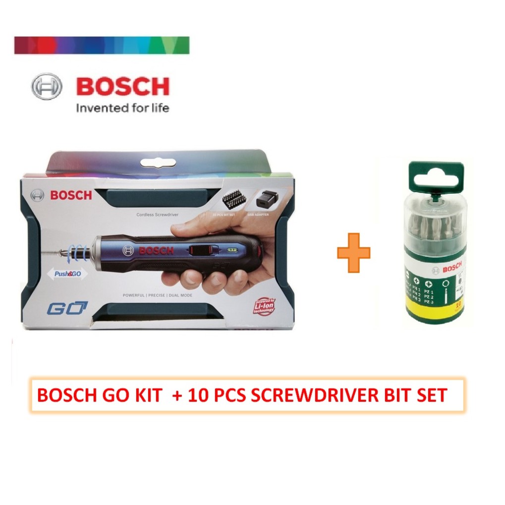 Bosch Go Kit 33pcs Bit Set 06019h20l1 Bosch 10pcs Screwdriver