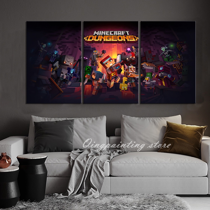 minecraft dungeons game poster wall pictures for living room decor