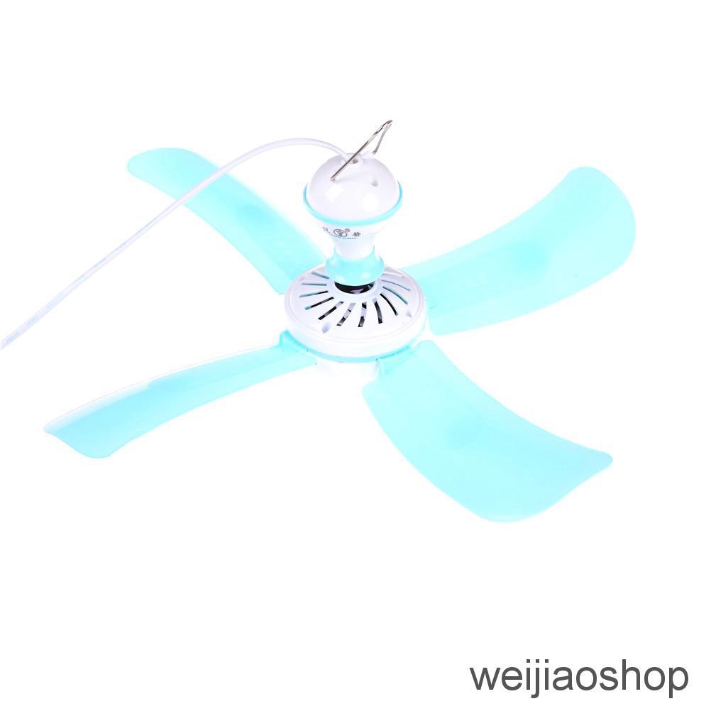 Weijiaoshop Summer Cool Mosquito Net Electric Fan Portable Silent