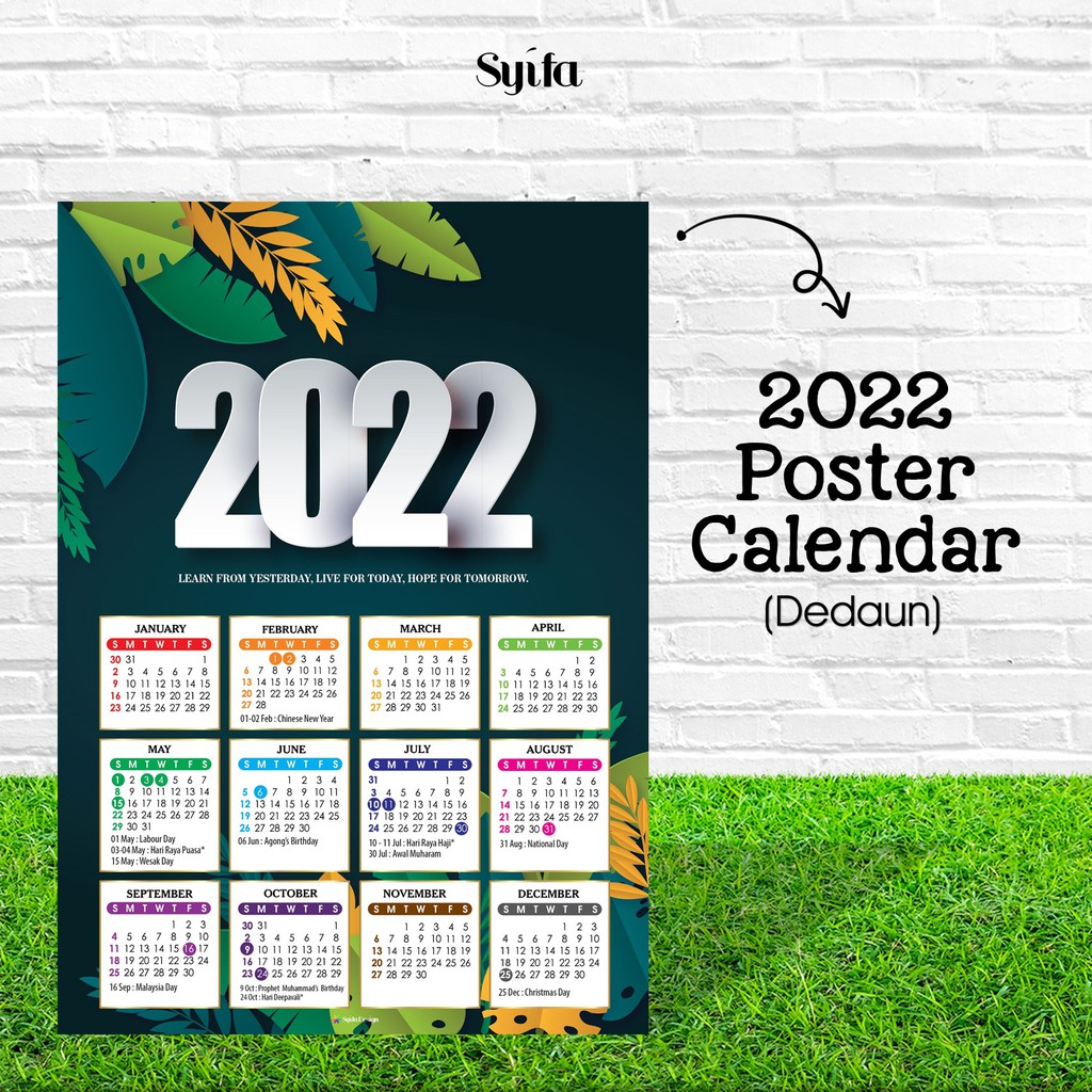 Buy Hot Item 2022 Table Calendar I 2022 Hard Desk Calendar I 2022 Calendar With Malaysia Public Holidays Seetracker Malaysia