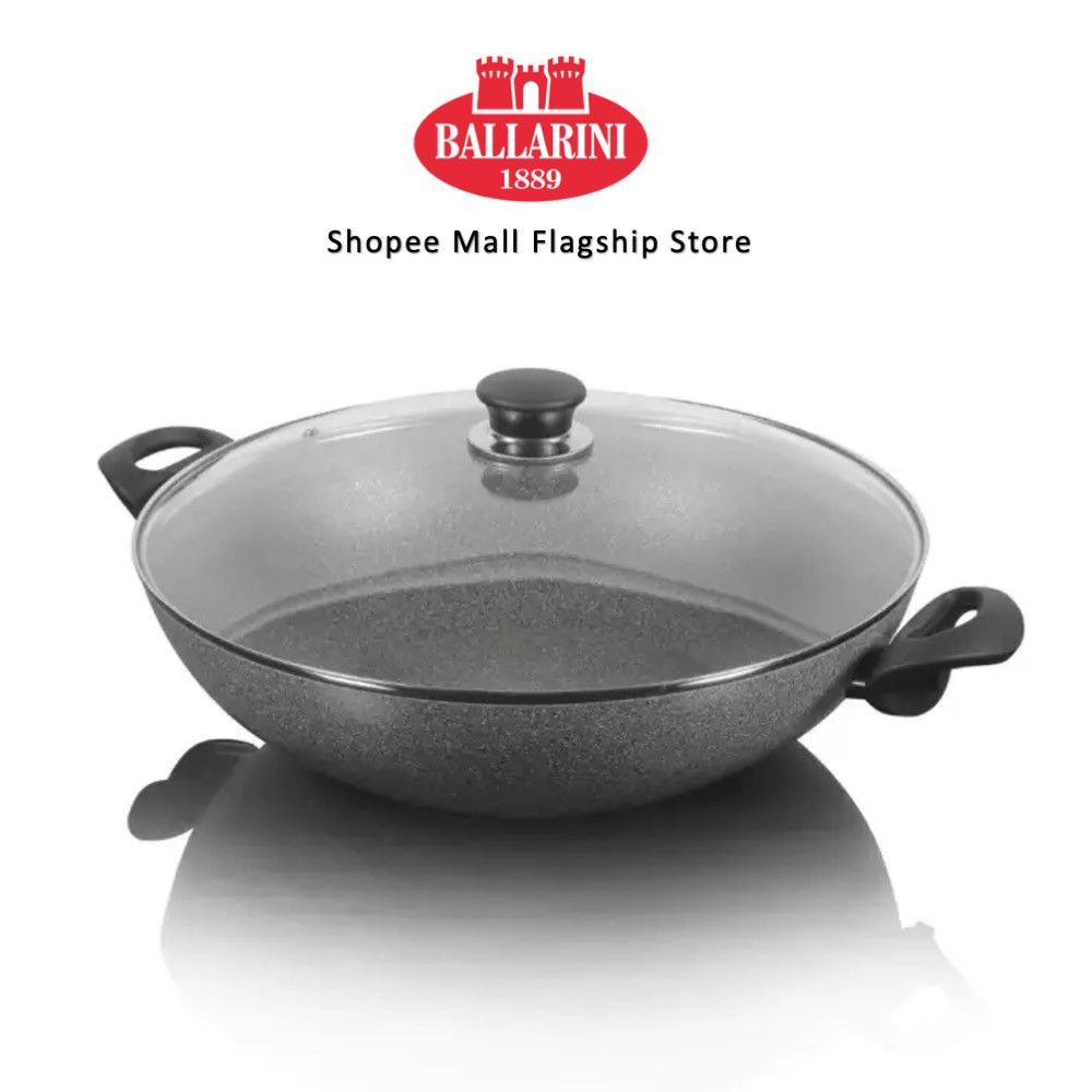 BALLARINI FERRARA Granitium NonStick Big Wok with Glass Lid 36cm (Induction) Shopee Malaysia