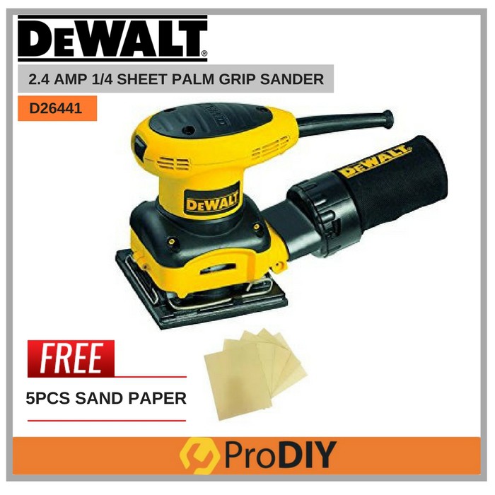 DEWALT D26441 2.4 AMP 1/4 SHEET PALM GRIP SANDER Wood Sanding New PGMall