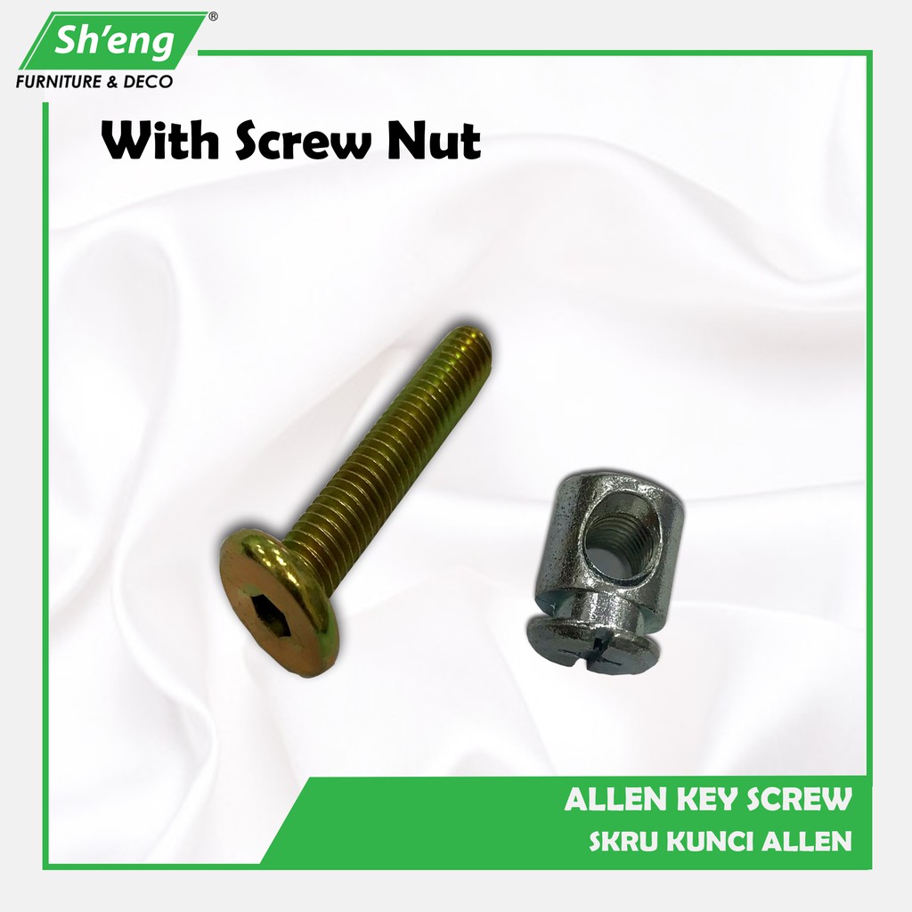 [4 PCS ] M8 Allen Key Screw with Screw Nut Furniture Screw Bolt & Nut