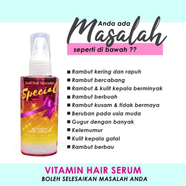  Vitamin  Serum Rambut  Treatment Spray Shopee Malaysia