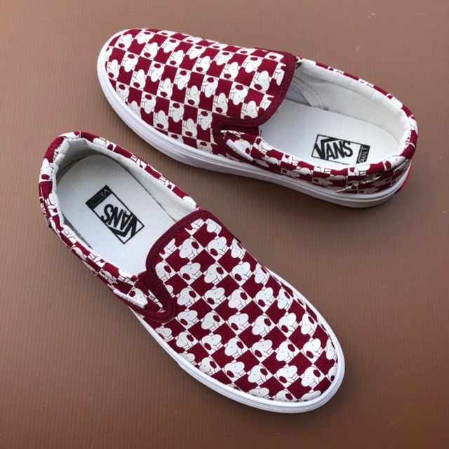 maroon vans slip ons