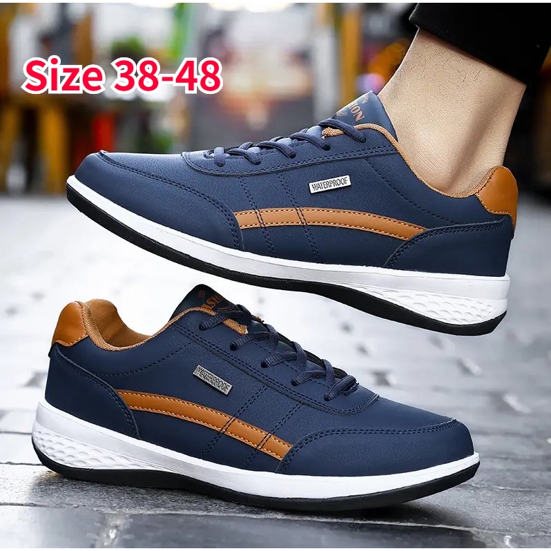 2024 Raya 【Ready Stock】Plus Size Kasut Sukan Lelaki Waterproof Casual Shoes Breathable And Deodorant Shoes Popular Sneakers