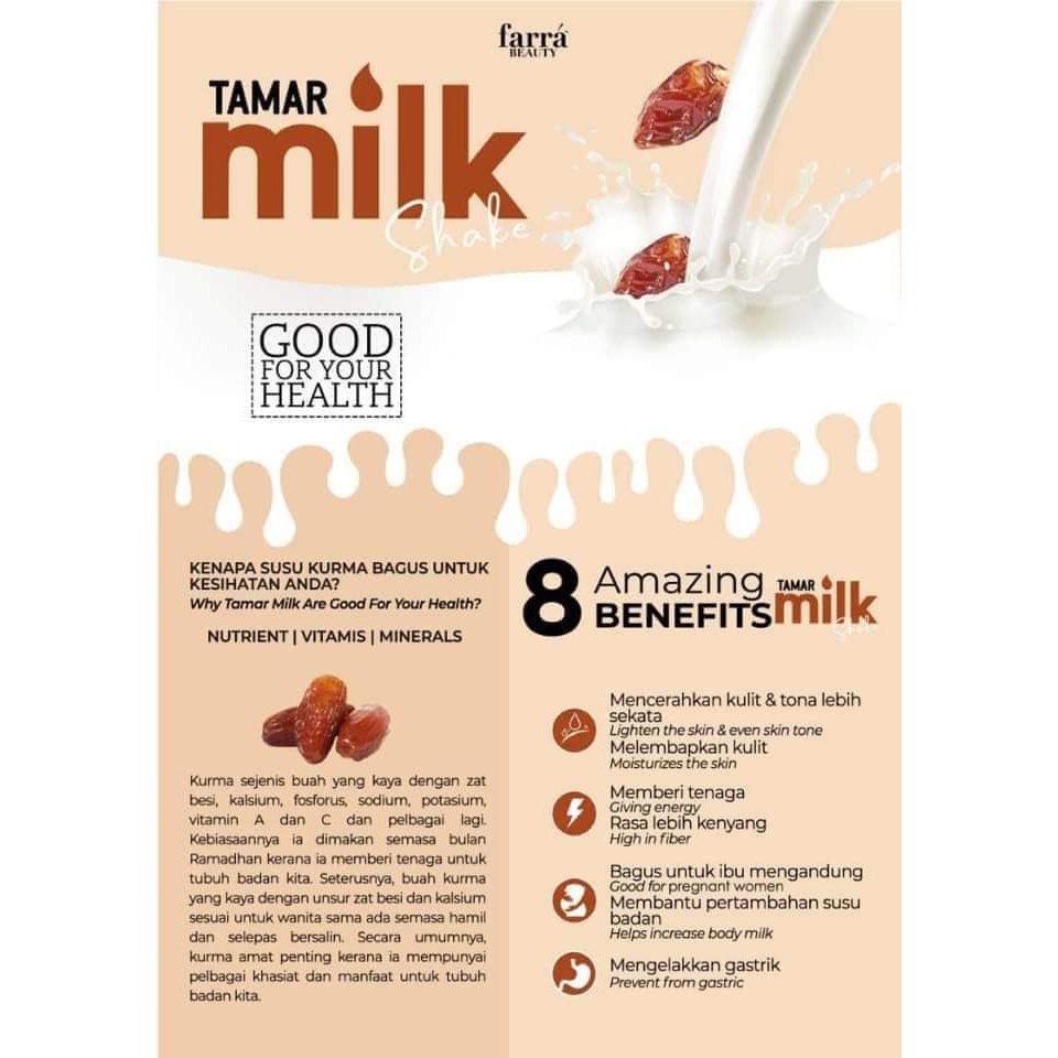 Tamar Milkshake By Farra Beauty Shopee Malaysia