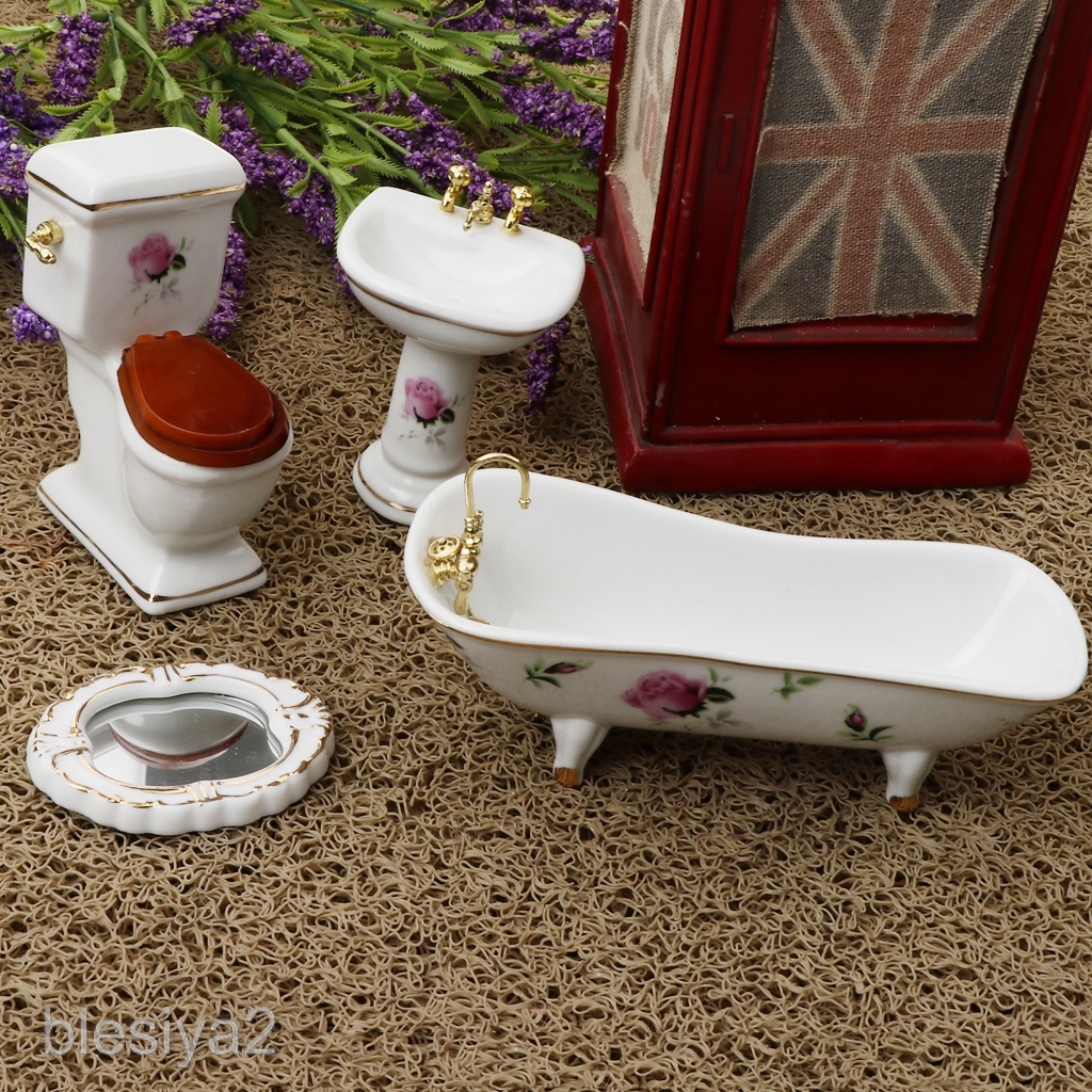 miniature dollhouse bathroom