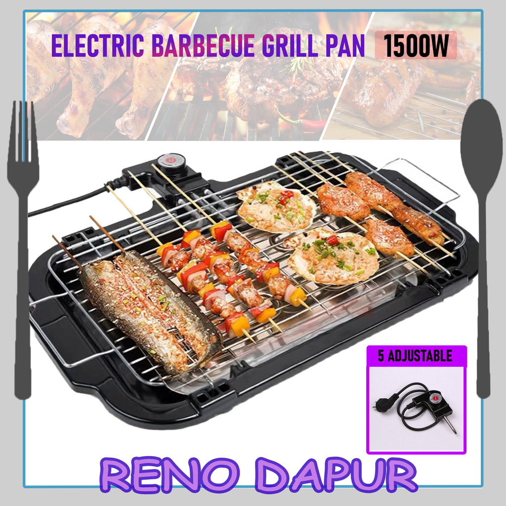 Electric BBQ Grill Pan Barbeque Pan Smokeless Grill Electric Pan Electric Barbecue Korean BBQ Pemanggang Elektric 韩式烧烤火锅