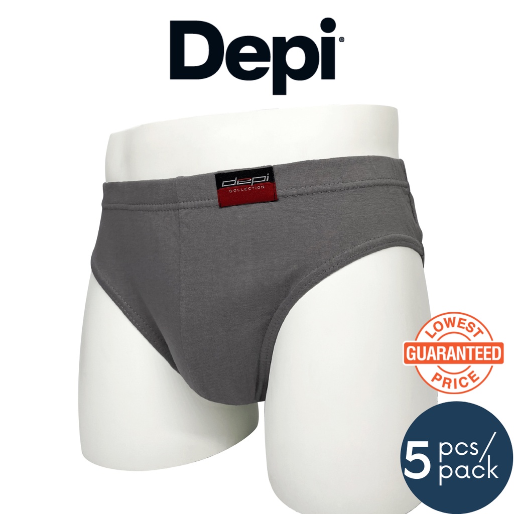 (5 Pcs) Depi Men Underwear Brief 100% Cotton Men's Underwear - Assorted Color 1BB1501