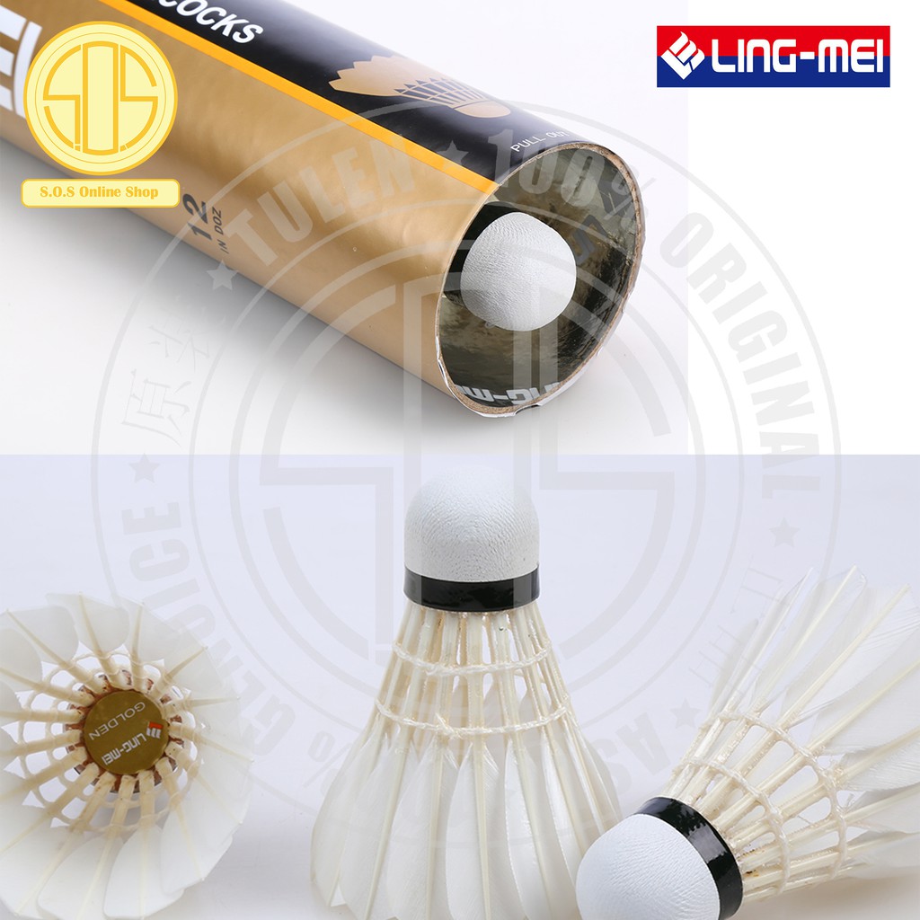 Original !!! Ling Mei Golden Badminton Shuttlecock PGMall