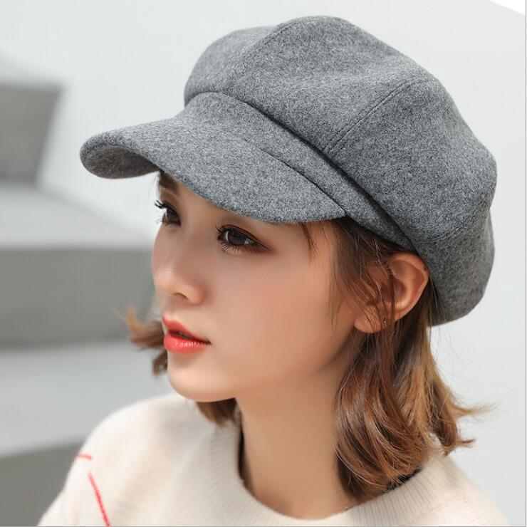 Women Elegant French Style Vintage Berets Hat / Fashion Octagonal Plain