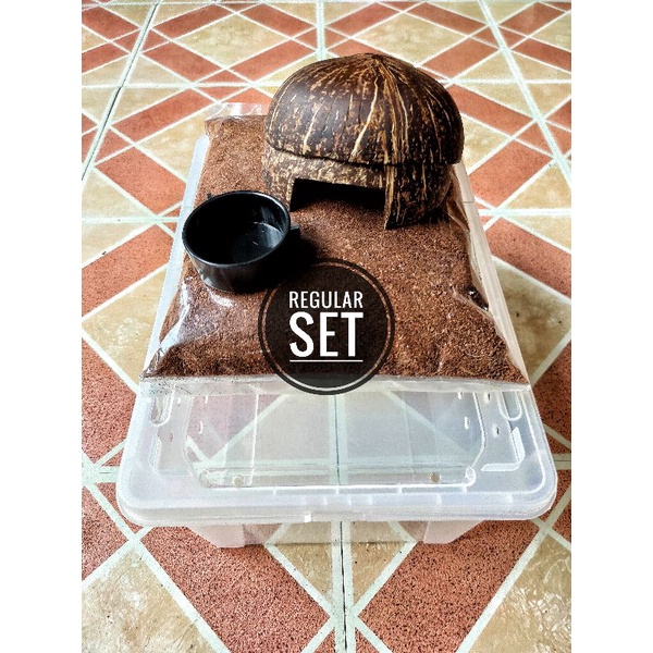 COMPLETE SET COCOHUT - Pet shelter | Coconut shell | Tempurung kelapa | Cocopeat