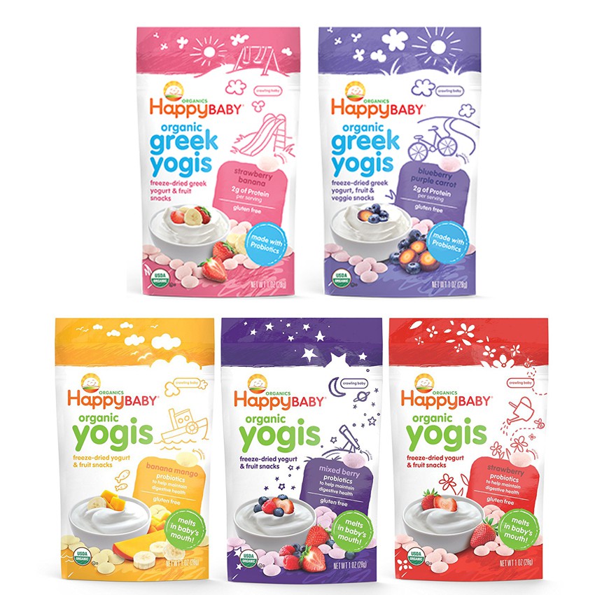 Happy Baby Organic Greek Yogis / Organic Yogis (5 Flavors