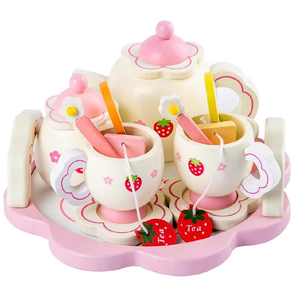 wooden afternoon tea set