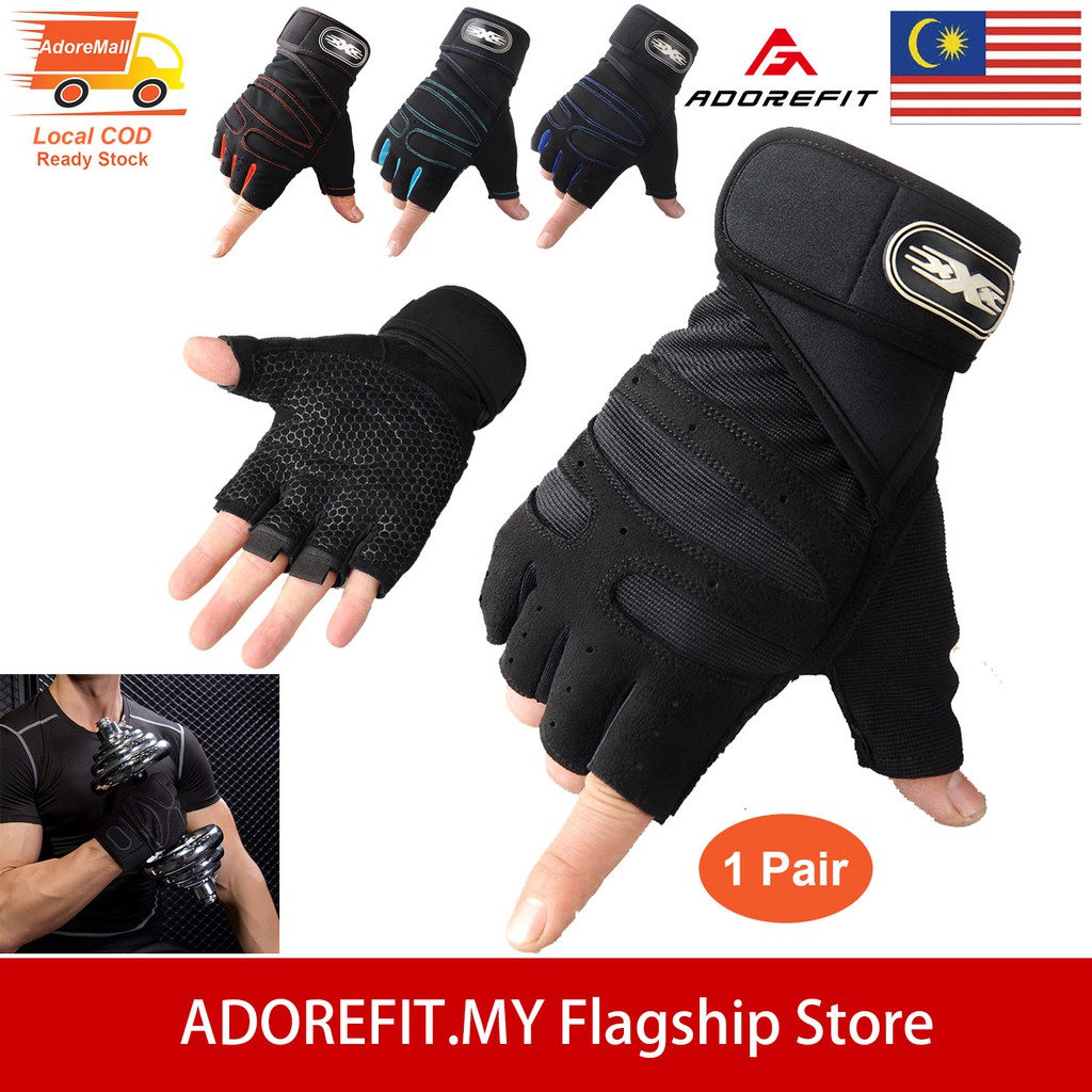 Gym Gloves Sports Exercise WeightLifting Training Fitness Outdoor Motorcycle Cycling Riding sarung tangan motor, 健身手套