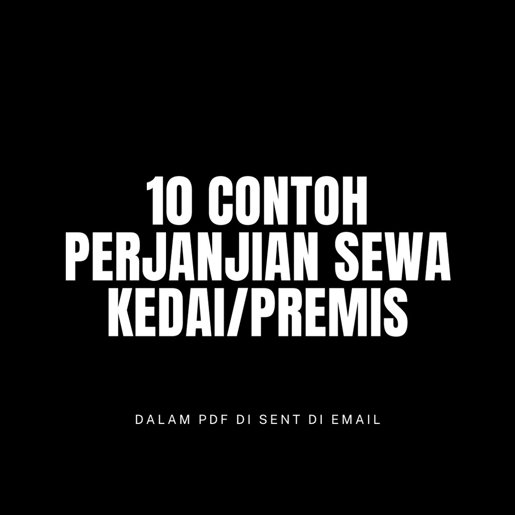 Perjanjian) 10 Contoh Surat Perjanjian Sewa Kedai atau Premis PDF 