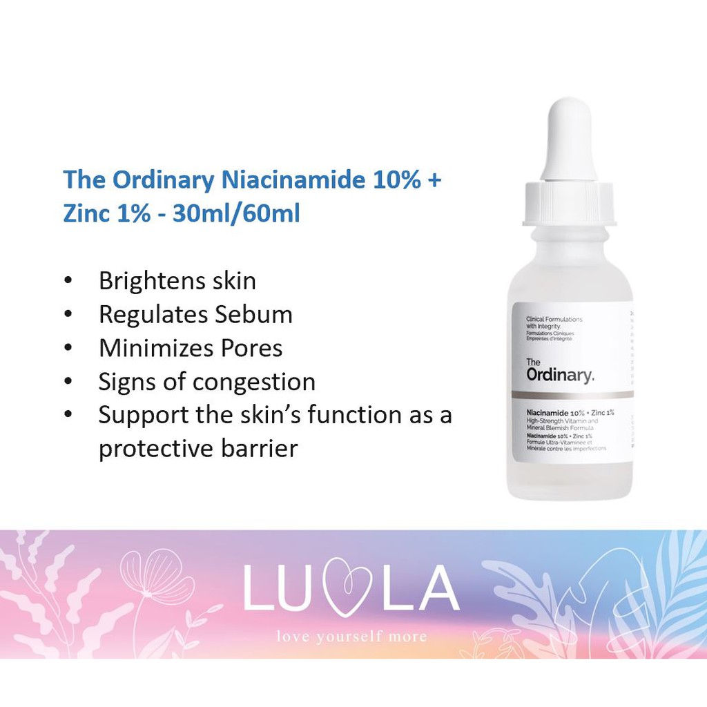 The Ordinary Niacinamide 10 Zinc 1 30ml60ml Authentic 100 From Korea Shopee Malaysia 0917