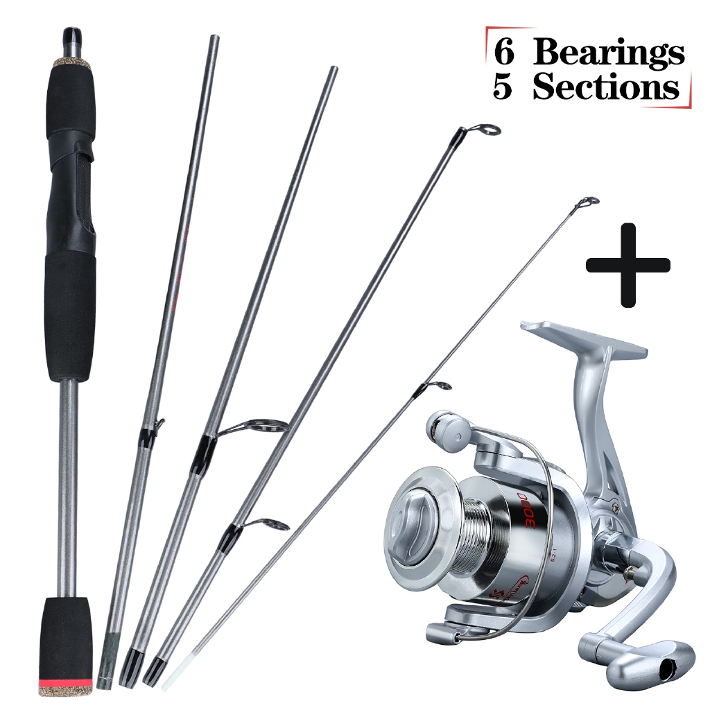 red fishing rod and reel